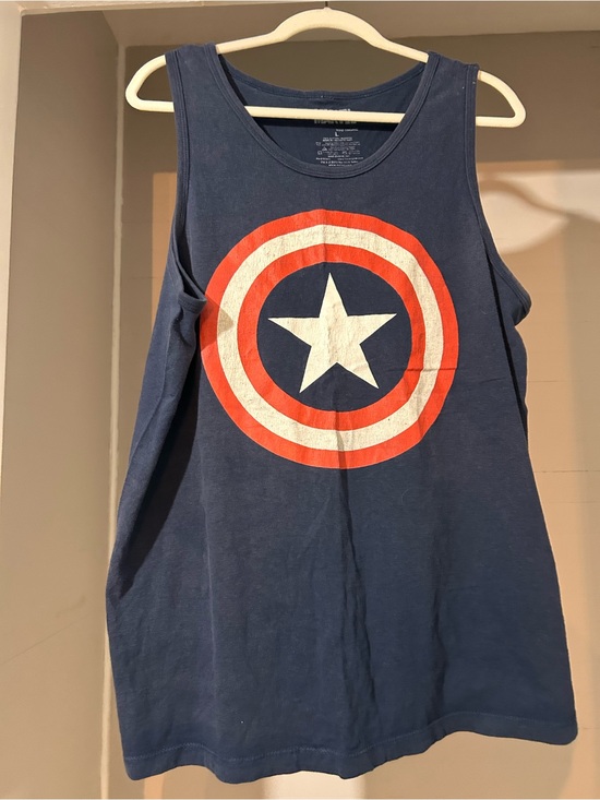 Marvel Other - Marvel Navy Blue Tank Top with Red and White Captain Shield